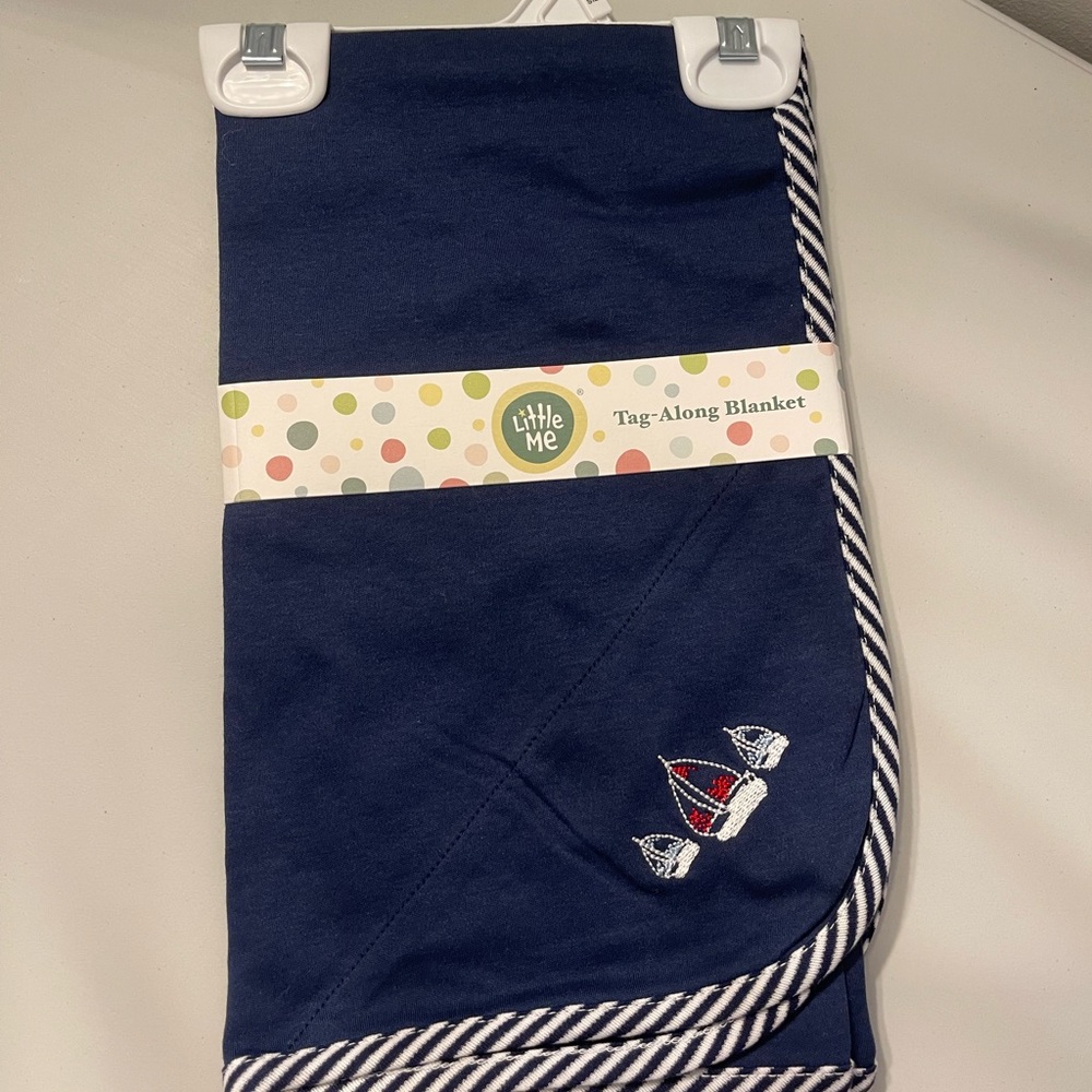 Little Me Navy Blanket